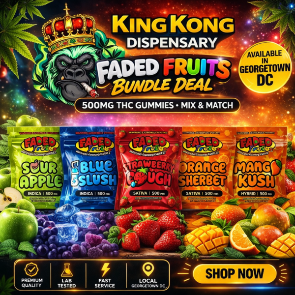 Faded Fruits Bundle Deal 500MG THC Gummies mix and match indica sativa hybrid King Kong Dispensary Washington DC
