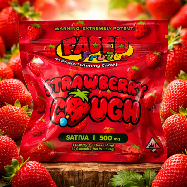 Faded Fruits Strawberry Cough THC Gummies 500MG sativa Georgetown DC King Kong