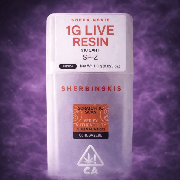 Sherbinskis SV-Z live resin vape cartridge available in Arlington VA and Washington DC