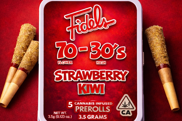Fidels Strawberry Kiwi infused hash pre rolls available at King Kong Dispensary Arlington VA and Washington DC