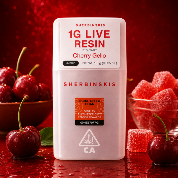 Sherbinskis Cherry Gello Hybrid Live Resin 510 Cart at King Kong Dispensary Georgetown DC
