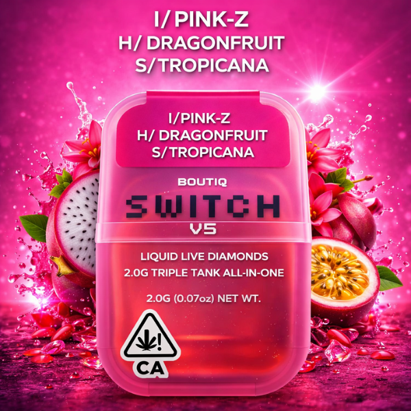 Boutiq Switch V5 Pink Z Dragonfruit Tropicana 2G live diamonds vape King Kong Dispensary Washington DC