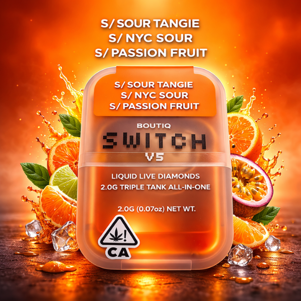 Boutiq Switch V5 Sour Tangie NYC Sour Passion Fruit 2G vape at King Kong Dispensary Washington DC