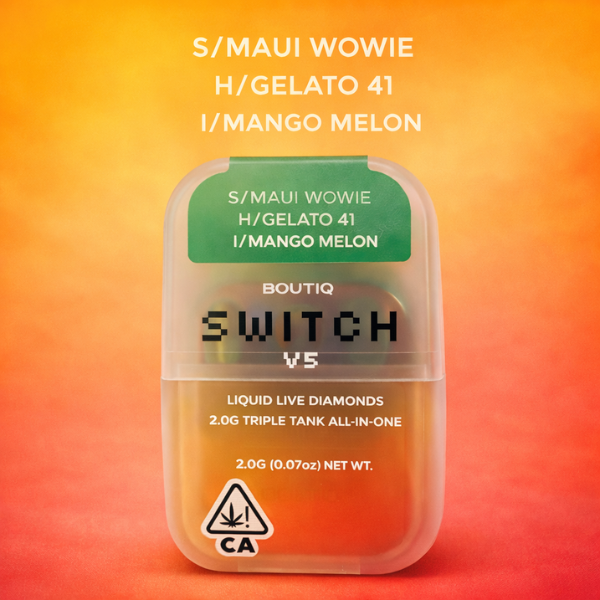 Boutiq Switch V5 Maui Wowie Gelato 41 Mango Melon 2G vape at King Kong Dispensary Washington DC