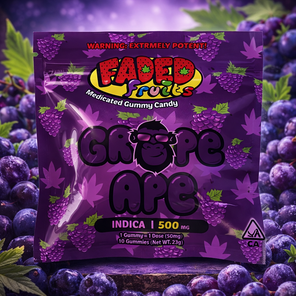 faded-fruits-grape-ape-500mg-thc-gummies-georgetown-dc Faded Fruits Grape Ape THC Gummies 500MG indica Georgetown DC King Kong
