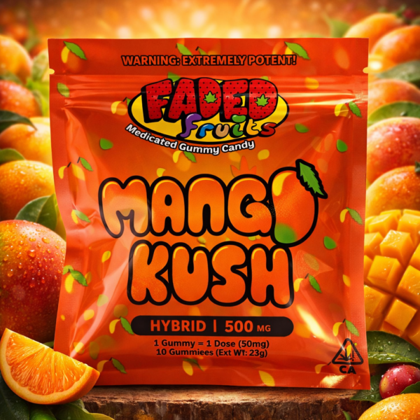 Faded Fruits Mango Kush THC Gummies 500MG hybrid Georgetown DC King Kong
