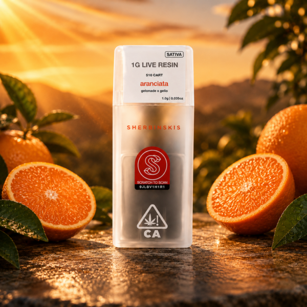 Sherbinskis Aranciata Sativa Live Resin 510 Cart at King Kong Dispensary Georgetown DC