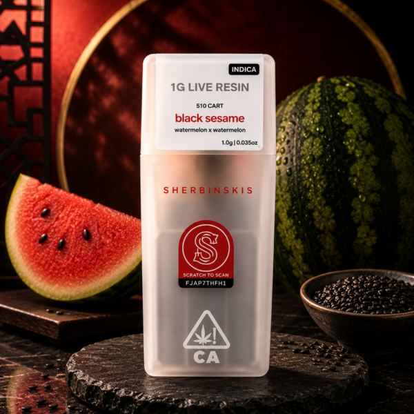 Sherbinskis Black Sesame Indica Live Resin 510 Cart at King Kong Dispensary Georgetown DC