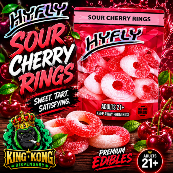 Hyfly Sour Cherry Rings cannabis infused gummies premium edibles King Kong Dispensary Georgetown Washington DC Arlington VA