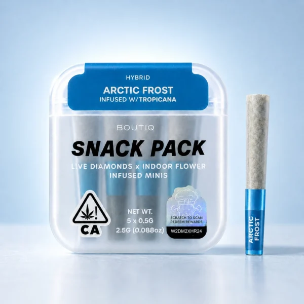 Boutiq Arctic Frost infused mini prerolls 5 pack at King Kong Dispensary
