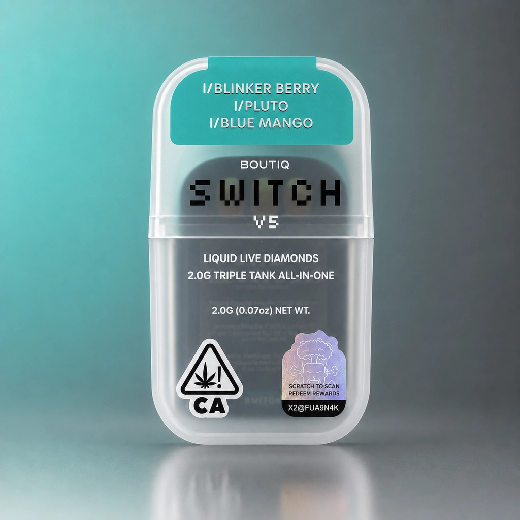Boutiq Switch V5 Blinker Berry Pluto Blue Mango 2g Boutiq Switch V5 Disposable Cart with Blinker Berry, Pluto, and Blue Mango, 2g