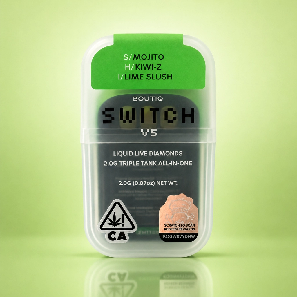 Boutiq Switch V5 Disposable Cart - Mojito(S) + Kiwi-Z(H) + Lime Slush(I) 2G Boutiq Switch V5 Disposable Cart - Mojito(S) + Kiwi-Z(H) + Lime Slush(I) 2G - Image 1