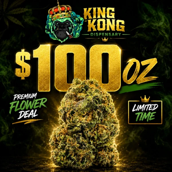 Gush Mintz flower 1oz special bag displayed at King Kong Dispensary in Georgetown DC