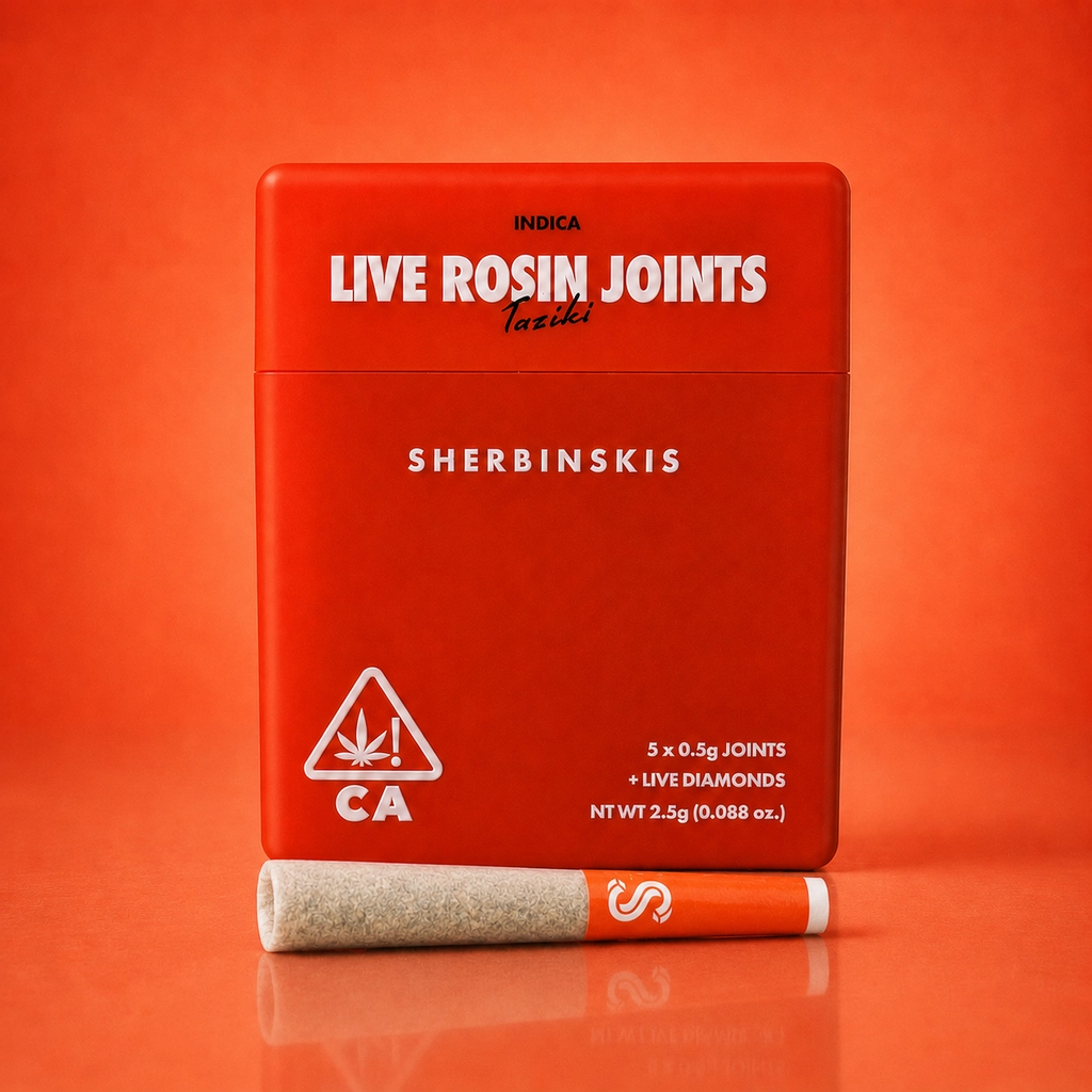 Sherbinskis Taziki Live Rosin Joints Sherbinskis Taziki live rosin joints 5 pack at King Kong Dispensary