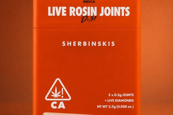 Sherbinskis D-31 Live Rosin Joints Indica five-pack 2.5g