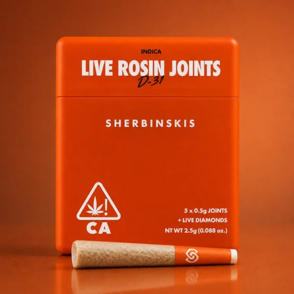 Sherbinskis D-31 Live Rosin Joints Indica five-pack 2.5g
